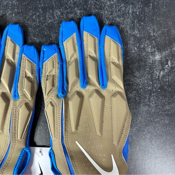 NIKE D TACK X OFF WHITE MENS FOOTBALL GLOVES SIZE LARGE BLUE KHAKI NEW - Picture 5 of 7